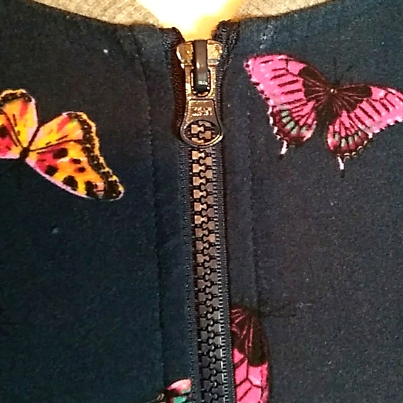 Wonder Nation Girls XL Butterfly  Zipper Sweater - Picture 7 of 13